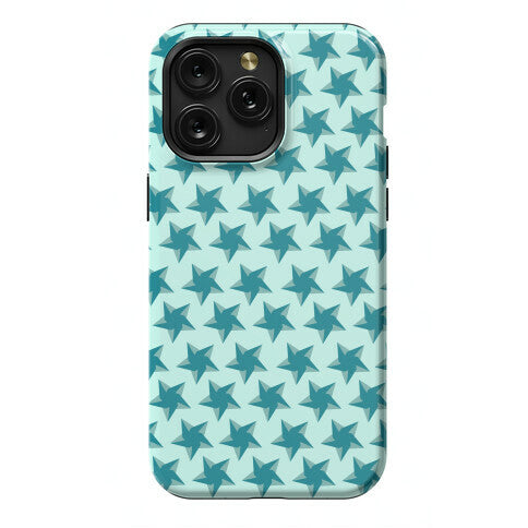 Teal Star Pattern Phone Case